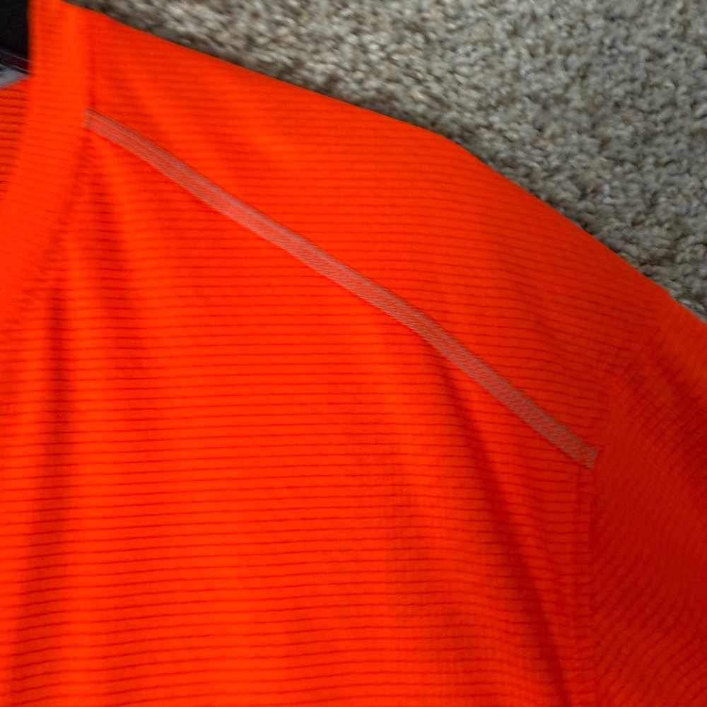 Under Armour Mens 3XL HeatGear Long Sleeve Running Shirt Neon Orange Training - Picture 5 of 8